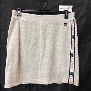 Tommy Hilfiger Gray Pencil Skirt with Logo Detail